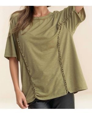 Davi & Dani Braided Drop Shoulder Tee - Green
