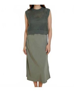 DH New York Sweater Midi Dress Set - Green