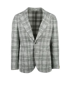 L.B.M. 1911 Plaid Unlined Cotton-Blend Blazer - Gray