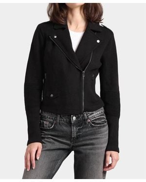 Minnie Rose Cotton Blend Moto Jacket - Black