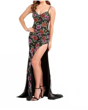 Ellie Wilde Floral Gown - White