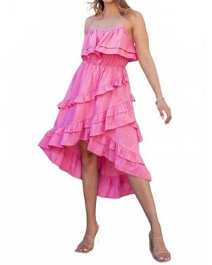 Strut & Bolt Miami Ruffled Midi Dress - Pink