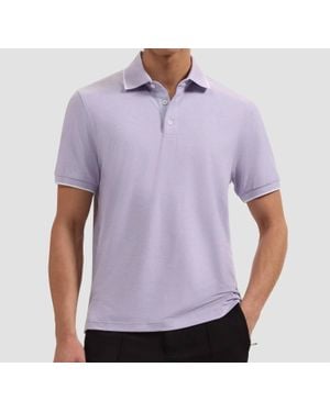 Bugatchi Short Sleeve Performance Polo Shirt - Purple