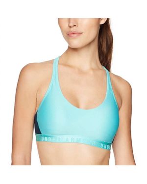 Under Armour Heat Gear Cutout T Back Low Impact Sports Bra - Blue