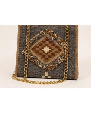 Elektra's Workshop Fringe Bamboo Style Handle Crossbody Bag - Black