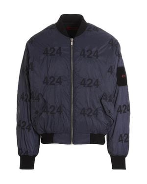 424 Reversible Logo Bomber Jacket - Blue