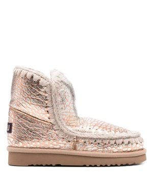 Mou Textured Ankle Boots - Pink