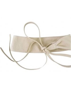 Charlie Leather Fiona Exotic Wrap Belt - White