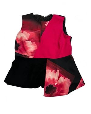 Ellen Tracy Floral Pattern Dress - Red