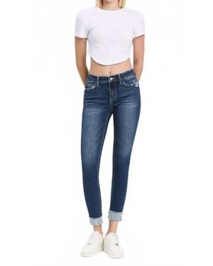 VERVET BY FLYING MONKEY Reflex Mid Rise Skinny Jeans - Blue
