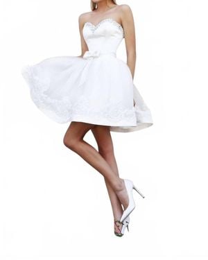 Sherri Hill Strapless Short Cocktail Dress - White