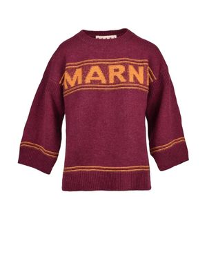 Marni Virgin Wool Crewneck Sweater - Red