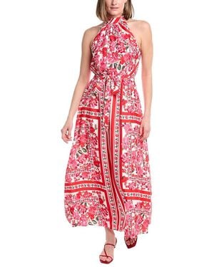 Anne Klein Halter Neck Maxi Dress - Red