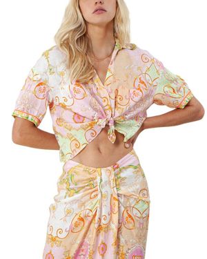 Hale Bob Linen Top - Pink