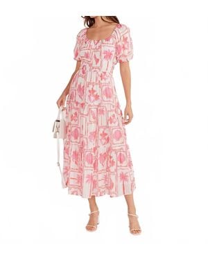 MINKPINK Bria Puff Sleeve Midi Dress - Pink