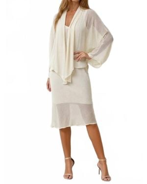 Maven West Textured Front-Tie Kimono Cardigan - Natural
