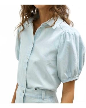 Melissa Nepton Azeli Puff Sleeve Blouse - Blue