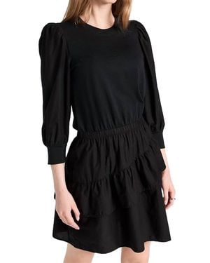 Nation Ltd Tenley Ruffled Combo Mini Dress - Black