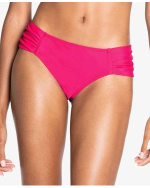 Rachel Roy Ruched-Side Bikini Bottoms - Pink