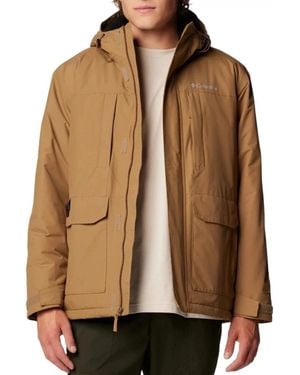 Columbia Landroamer Jacket Sherpa Fleece Lined Hooded Jax220 - Brown