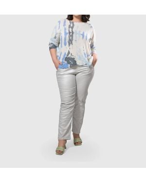 Alembika Pinstripe Iconic Stretch Jeans - Blue