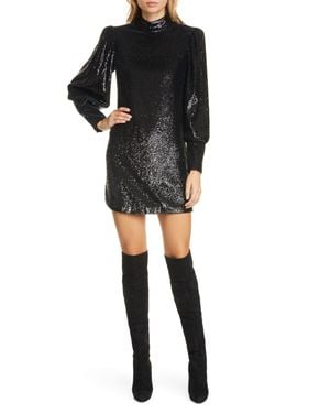 A.L.C. A. L.C. Christy Mini Dress Sequin Balloon Sleeve Cocktail Jdm1106 - Black