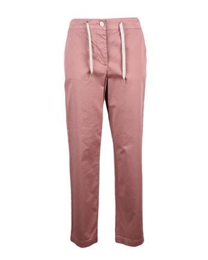 Eleventy Chino Pants Cotton And Elastane - Red