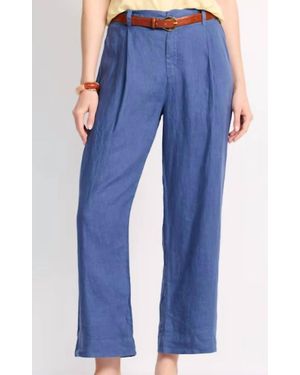 Bella Dahl Pleated Wide Leg Ankle Pants - Blue