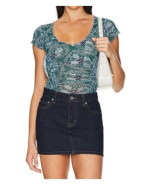 Free People Oh My Baby Scoop Neck Tee - Blue