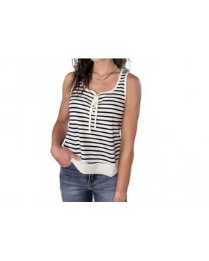 Doe And Rae Shelby Striped Knit Tank - Black