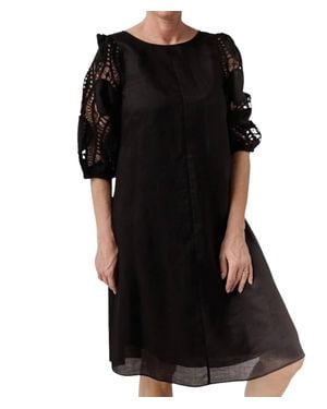 Luisa Cerano Dress With Crochet Details - Black