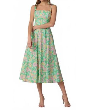 Shoshanna Majorelle Midi Dress - Green