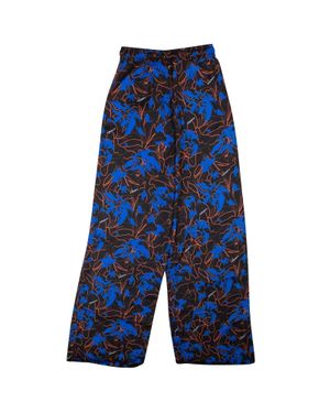 Marcelo Burlon And Floral Wide Pants - Blue