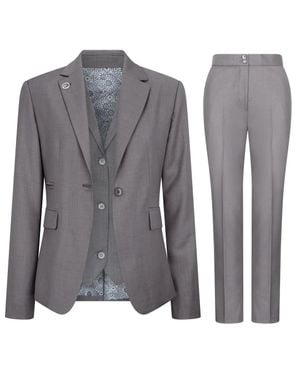 TruClothing 3 Piece Suit Plain Tailored Fit Business Formal Dress - Gray
