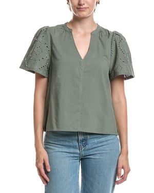 Splendid Eyelet Top - Green