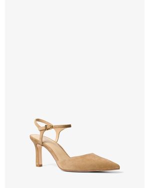 Michael Kors Michael Kors Amara Suede Slingback Pump - Natural