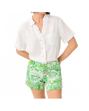 Lilly Pulitzer Carden Ruffle Top - Green