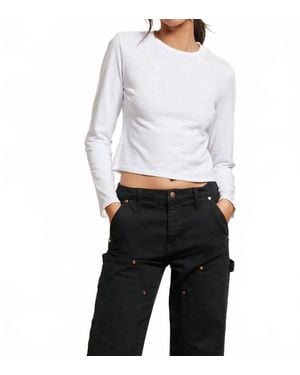 PERFECTWHITETEE Jamie Long Sleeve Top - White