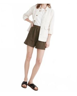 Madewell Linen Blend Easy Pull On Shorts - Natural