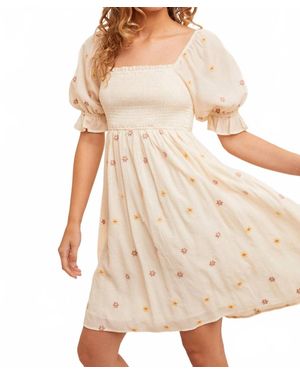 Babs+Birdie Eliza Flower Smocked Dress - Natural
