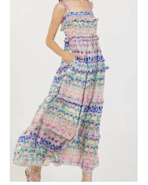 Stellah Printed Tie Shoulder Sundress - White