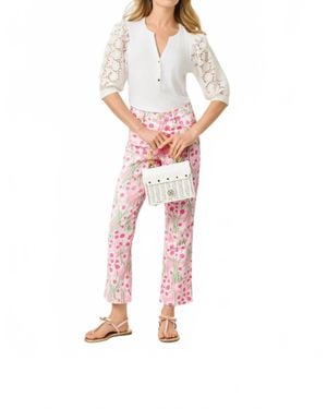 Lilly Pulitzer Annet High Rise Crop Flare Jeans - White