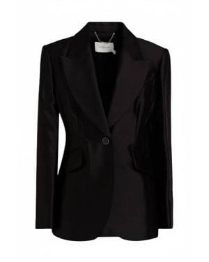 Zimmermann Long Sleeves Wool And Silk Blazer - Black