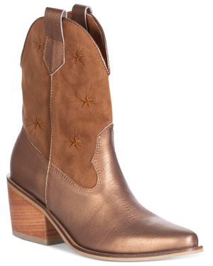 Silvia Cobos Galaxy Stars Leather Pull On Booties - Brown