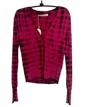 Parker Blue Cashmere Lolita Long Sleeve Cardigan - Red