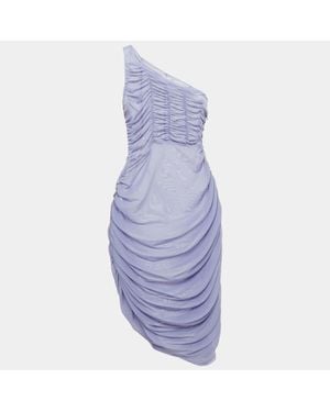 GUIZIO Danielle Mesh Ruched Mini Dress - Purple