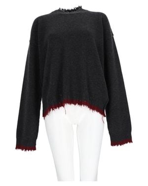 Uma Wang Charcoal Distressed Edge Cashmere Sweater - Black