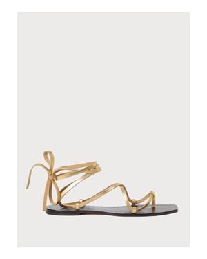 Loeffler Randall Lianna Lace Up Flat Sandal - Natural