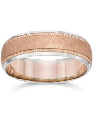 Pompeii3 6Mm Hammered Wedding Band 14K Rose Size Selectable - Pink