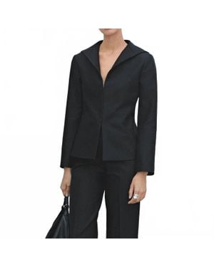 MASSIMO DUTTI Hook & Eye Closure Blazer - Black